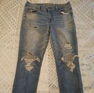 Distressed american eagle skinny jeans